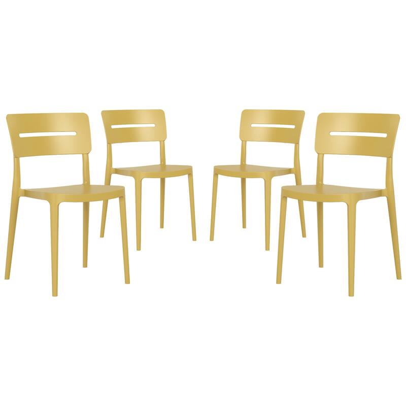 Frond and Form Outdoor Stacking Dining Side Chair (Set of 4) - Yellow