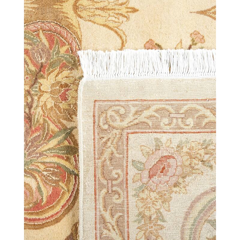 Overton Hand Knotted Wool Vintage Inspired Traditional Mogul Ivory Area Rug - 9 x 12