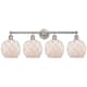 Option Brushed Satin Nickel / White Glass with White Rope