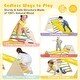 preview thumbnail 7 of 7, Multicolor 3 Piece Wooden Pikler Triangle Set with Adjustable Ramp and Balance Board, 2 Climbing Triangles