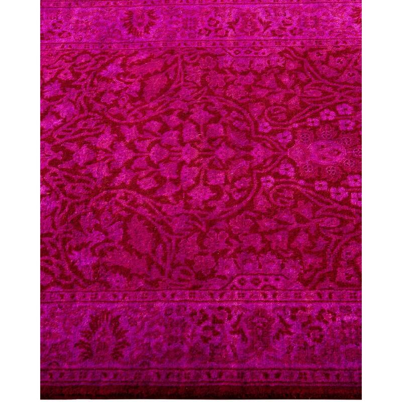 Fine Vibrance One-of-a-Kind Hand-Knotted Runner Rug - Pink, 2' 7" x 12' 6" - 2' 7" x 12' 6"
