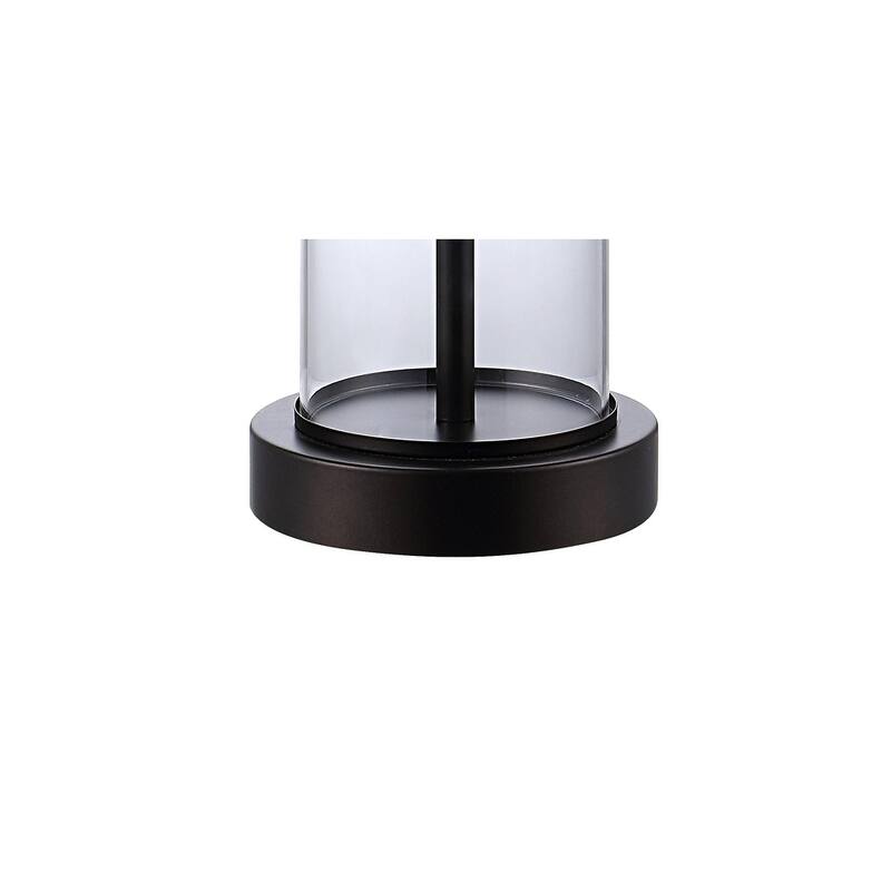 Cabell 21" Glass Modern Contemporary USB Charging LED Table Lamp, Oil Rubbed Bronze (Set of 2) by JONATHAN Y