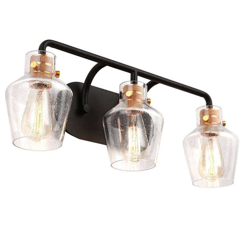 Dimmable Vanity Light with Clear Glass Shades