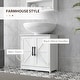 preview thumbnail 30 of 32, HOMCOM Pedestal Sink Storage Cabinet, Farmhouse Freestanding Bathroom Sink Cabinet with 2 Barn Doors and Adjustable Shelf, White