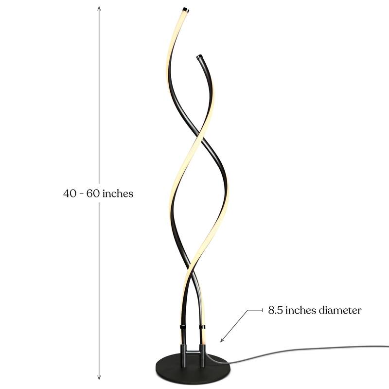 Brightech Embrace 60 in. Industrial 2-Light LED Super Bright Floor Lamp with Built-In 3-Way Dimmer Function