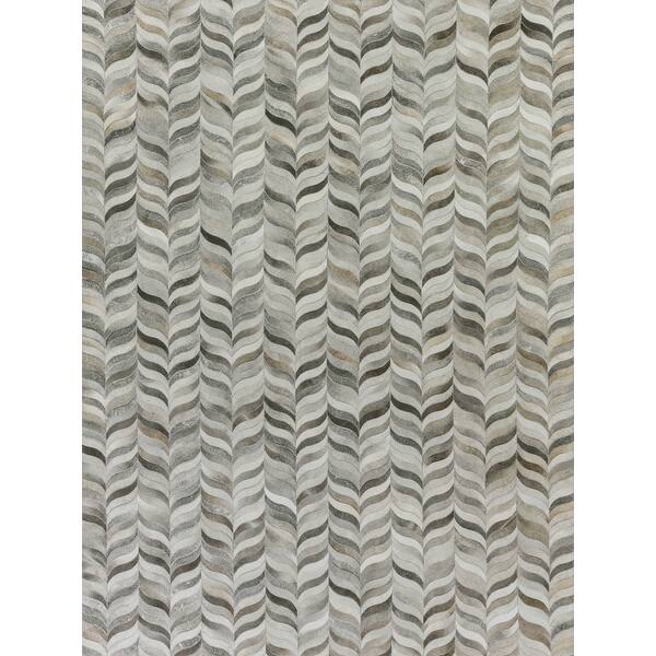 slide 2 of 4, Natural Hide hand-tufted Leather Hide Silver Area Rug