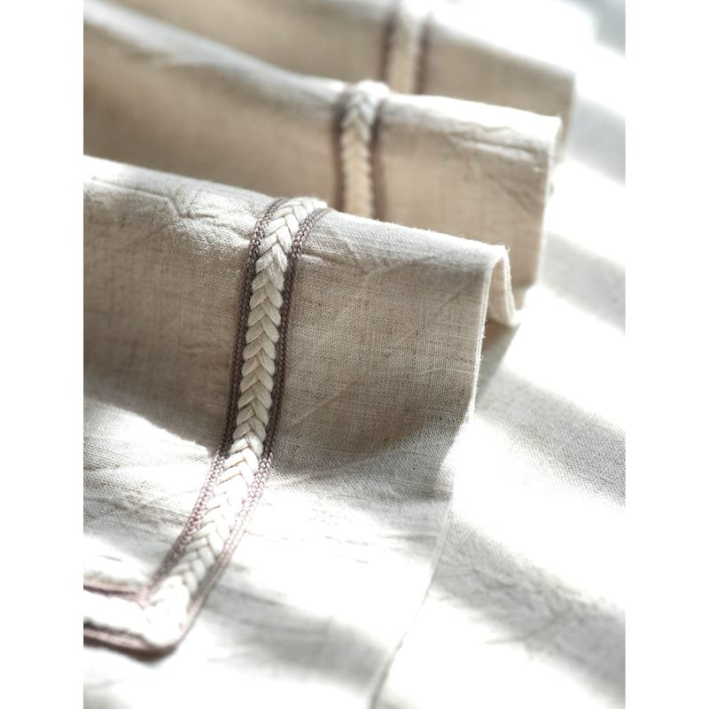 Decorative Linen Duvet Cover With Pillowcase Beige- Top Grade & Natural