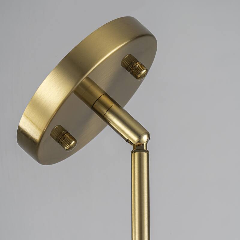 1-Light Farmhouse Globe Dome Pendant Light with Cotton Shade - Brass