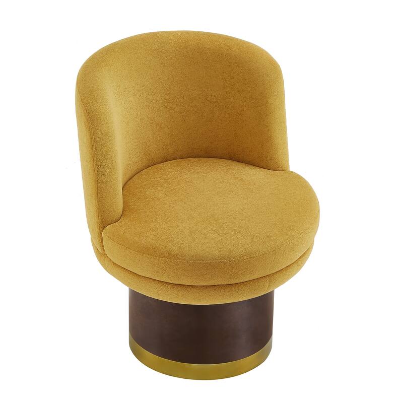 Roomfitters Round Chenille Swivel Accent Chair with Curved Back, Modern Barrel Chair