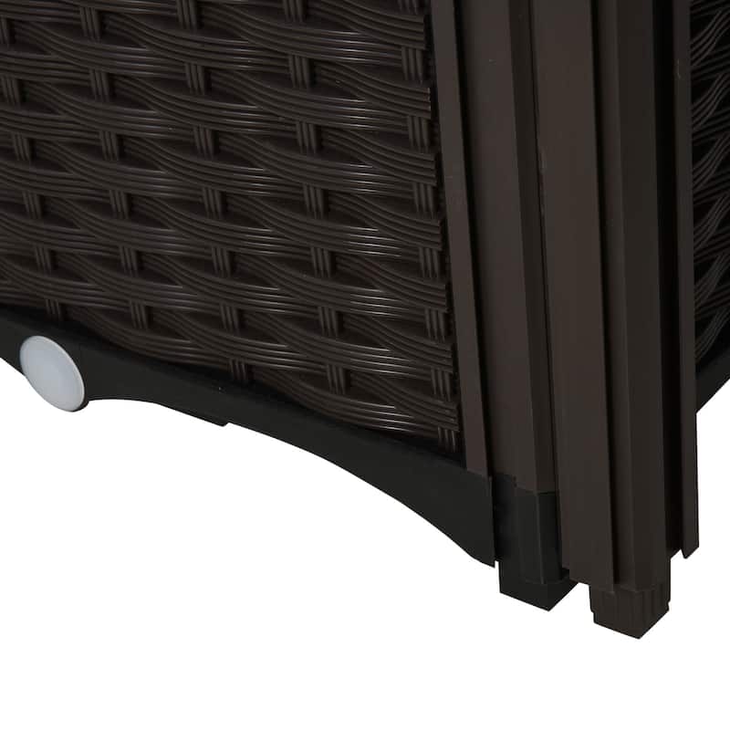 Outsunny 4-Piece Rattan Raised Garden Beds Outdoor Planter Boxes with Different Stacking Arrangements, Self-Watering Design
