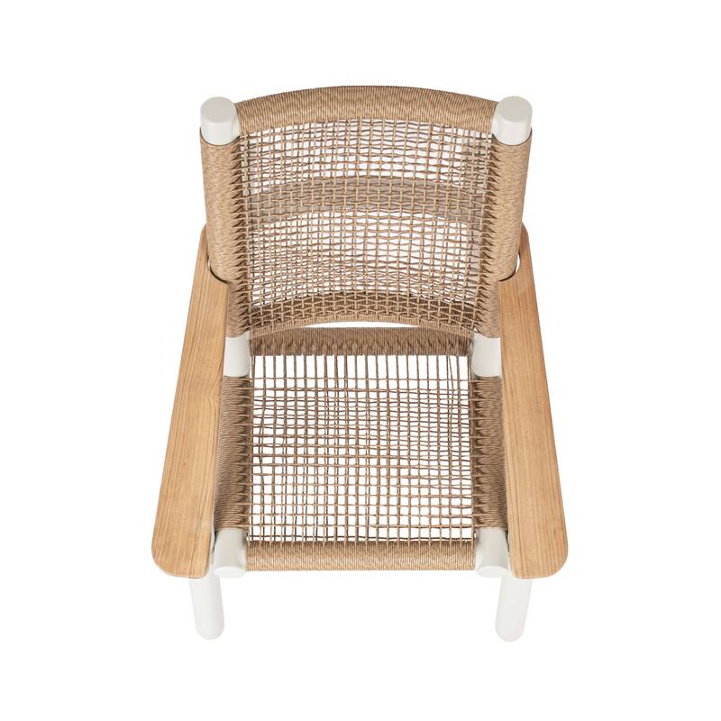 Atlas Adirondack Outdoor Lounge Chair Natural Beige All Weather Wicker