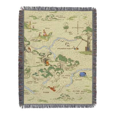 Disney Winnie the Pooh Hundred Acre Woods Woven Tapestry Throw Blanket
