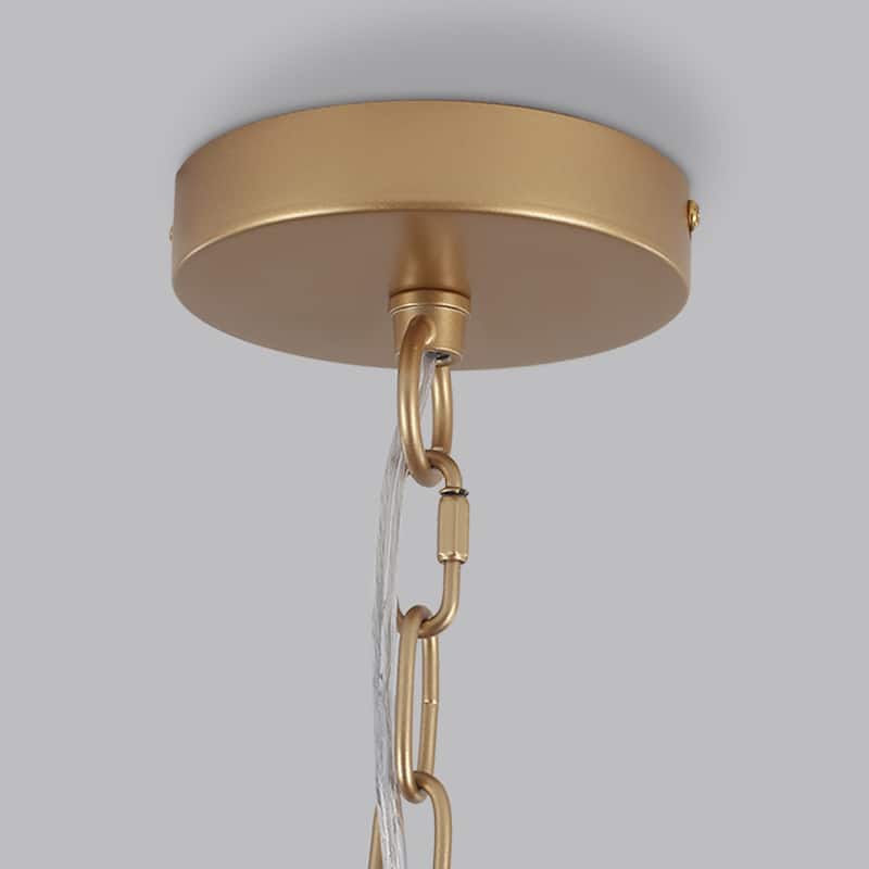 6-Light Boho Farmhouse Handwoven Paper Rope Rattan Chandelier