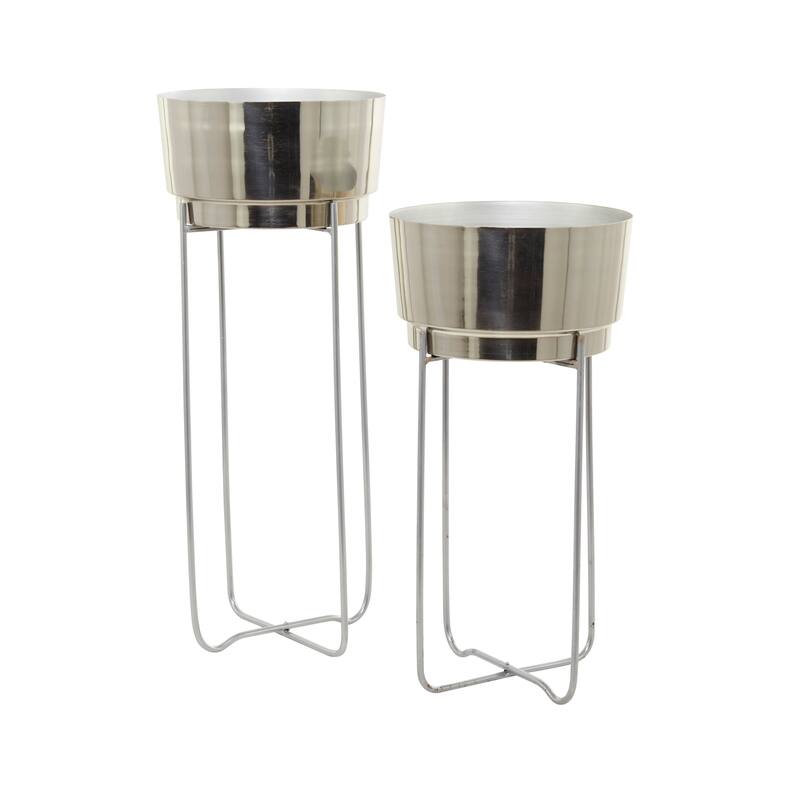 CosmoLiving by Cosmopolitan Metal Contemporary Planter (Set of 2) - S/2 31", 25"H