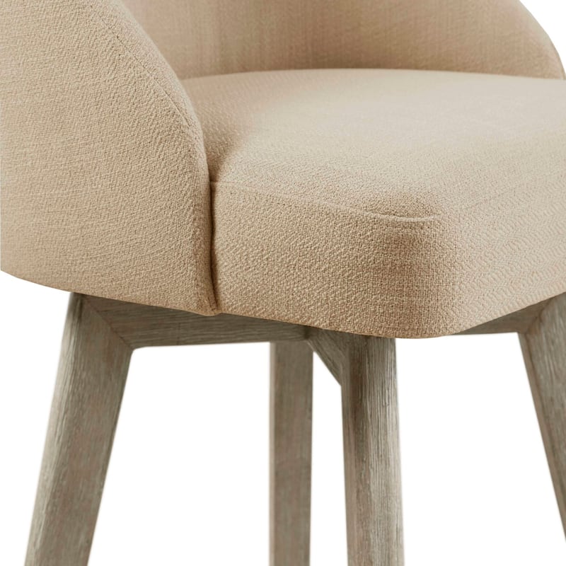 Madison Park Pearce Swivel Upholstered Counter Stool with Solid Wood Legs & Metal Footrest