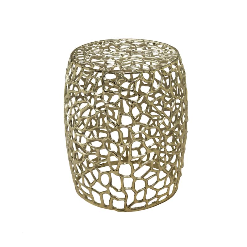 Christopher Knight Home - Inmax Aluminum Drum End Table with Intricate Design