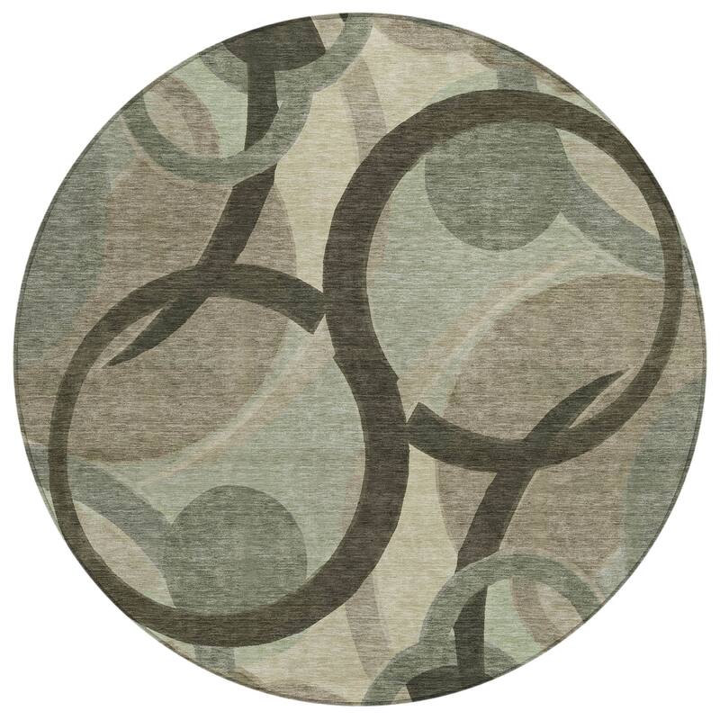 Machine Washable Indoor/Outdoor Contemporary Deco Chantille Rug