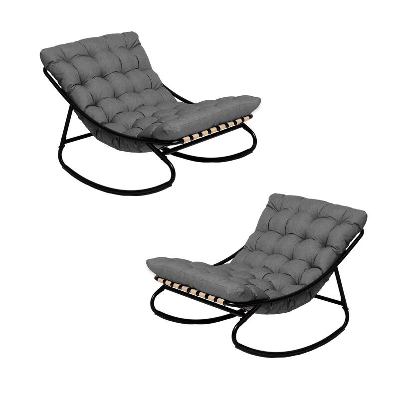 Modern Indoor Outdoor Rocking Chair with Cushion