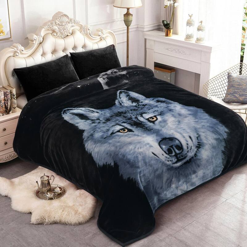 Raschel A&B Printed 2-ply Reversible Korean-style Plush Fleece Blanket