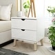 preview thumbnail 1 of 4, DH BASIC Scandinavian White 2-drawer Nightstand by Denhour