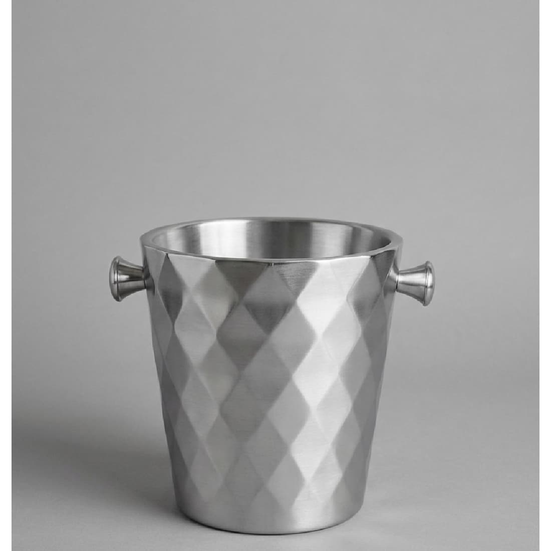 Stainless Steel Wine Cooler Diamond Pattern Ice Bucket 10"