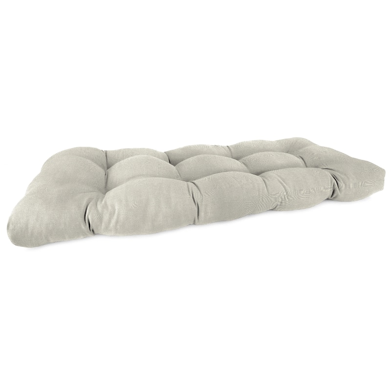 Sunbrella 44" x 18" Contoured Outdoor Wicker Bench Cushion - 18'' L x 44'' W x 4'' H - Cast Silver