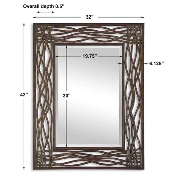 Uttermost Dorigrass 42" X 32" Rustic Tropical Wall Mirror