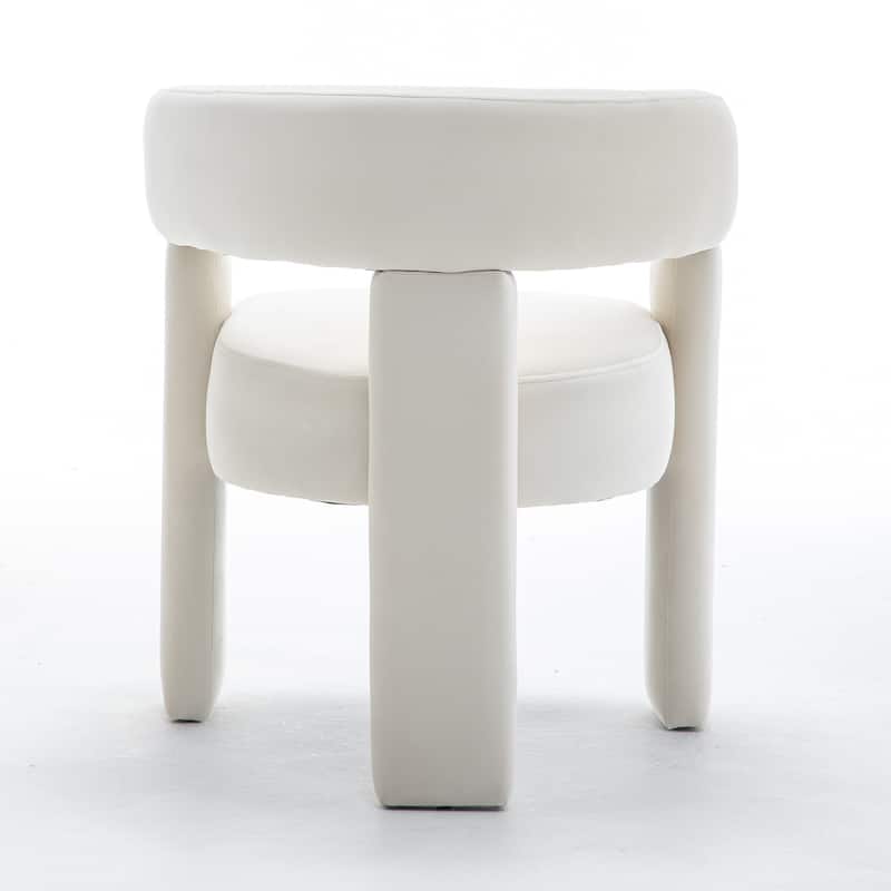 SEYNAR Modern Velvet Accent Chair Set of 2, Upholstered Barrel Armchair with Curved Back and Thickened Padded Seat