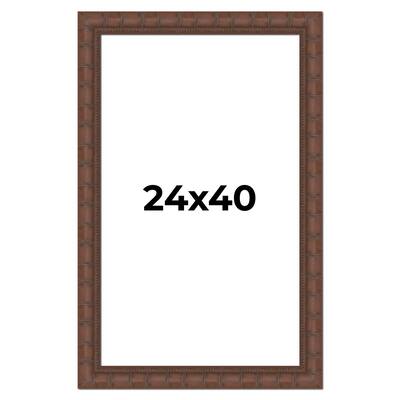 24x40 Frame Pewter Solid Wood Picture Frame Width 1.625 Inches | Interior Frame Depth 0.6875 Inches
