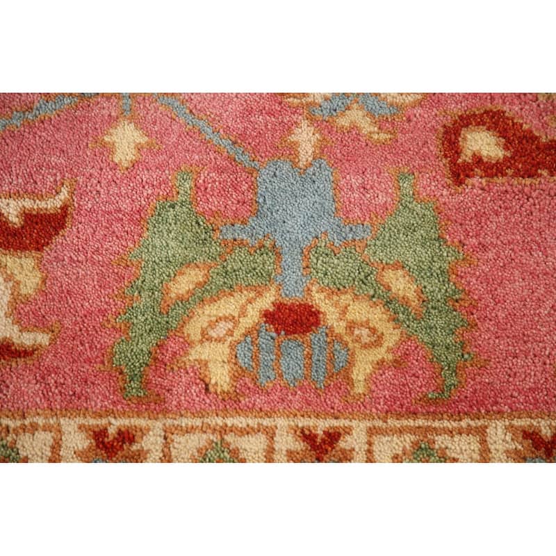 Transitional Floral Oushak Area Rug Handmade Wool Carpet - 8'11"x 11'11"