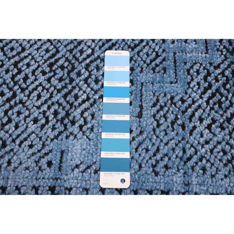 ECARPETGALLERY Hand-knotted Vibrance Blue Wool Rug - 8'0 x 10'0