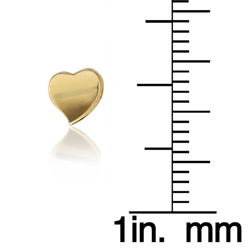 Curata 14k Gold Concave Small Modern Heart Screw Back Earrings