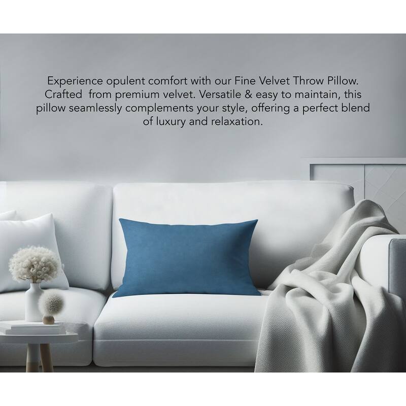A1HC Velvet Throw Pillow Insert, Hypoallergenic Down Alternative Fill, Pack of 1