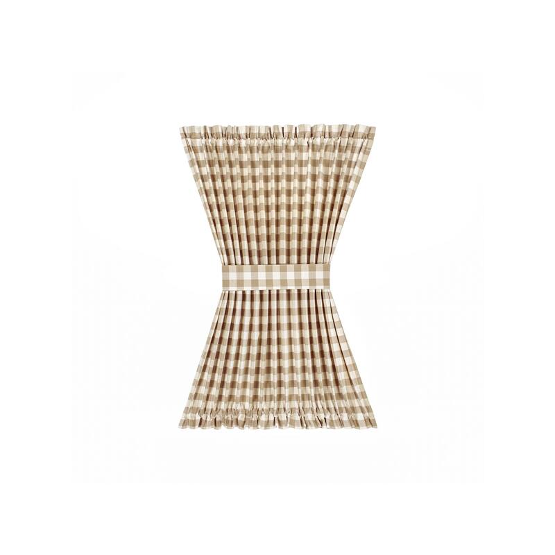 Buffalo Check Rod Pocket Door Panel and Tieback