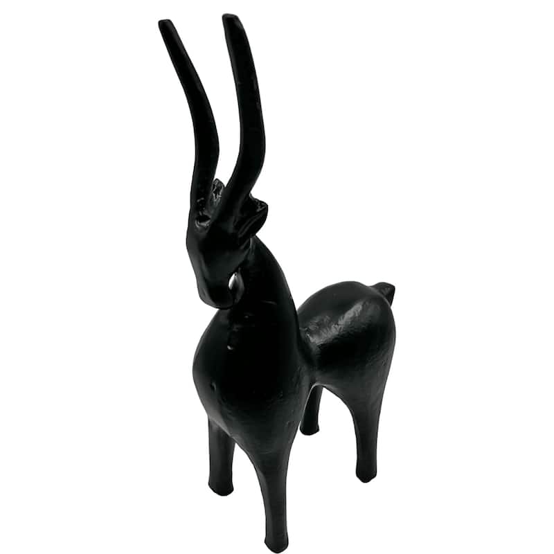 12 Inch Tall Decorative Handmade Aluminum Goat Sculpture - 6 x 3 x 12 in
