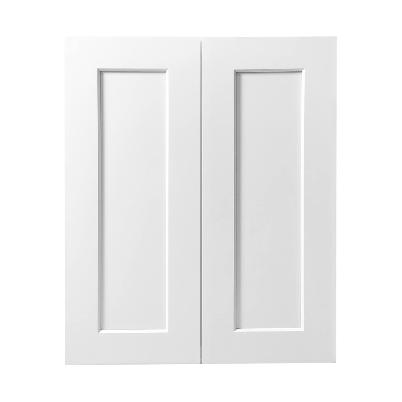 33-Inch White Shaker Double Door Wall Cabinet With Three Adjustable Shelves