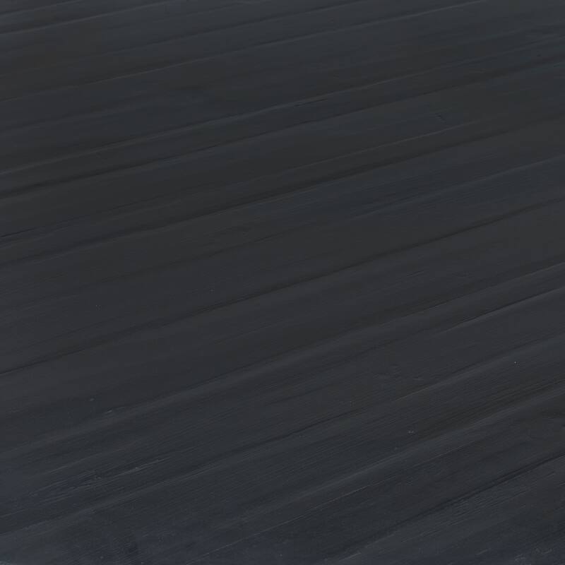 Weston 79-inch Rectangular Brushed Matte Black Reclaimed Pine Dining Table with Modern Pedestal Base