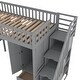 preview thumbnail 9 of 7, Twin Size Loft Bed Stairs Storage Bed with Bookshelf and Drawers, Desk & Wardrobe
