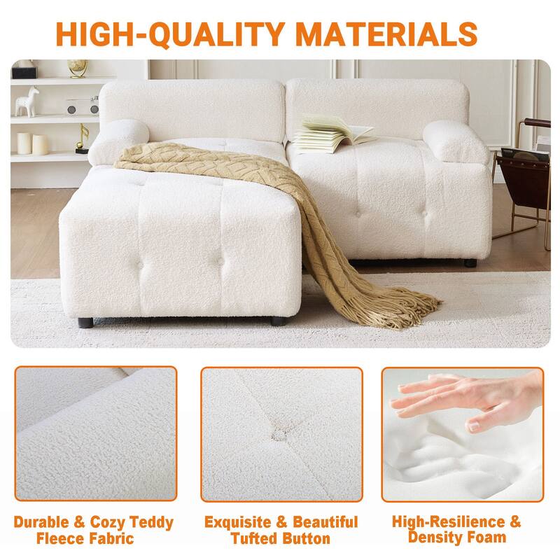 91.3 in. Purely Handmade Modern DIY 3-Piece Modular Sectional Sofa Set