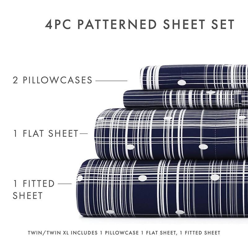 Becky Cameron 4-piece Deep Pocket Polka Dot Patterned Sheet Set