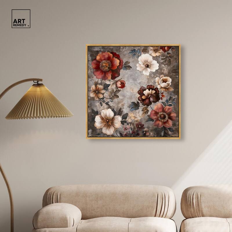 Dusk Dahlias Canvas by Art Remedy