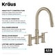 preview thumbnail 75 of 86, KRAUS Oletto Bridge Kitchen Faucet with 2-Function Pull-Down Sprayhead