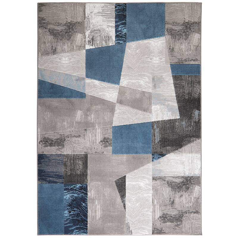 Home Dynamix Catalina Bismark Contemporary Geometric Area Rug - 5' 3" x 7' 2" - Gray/Blue - Rectangle