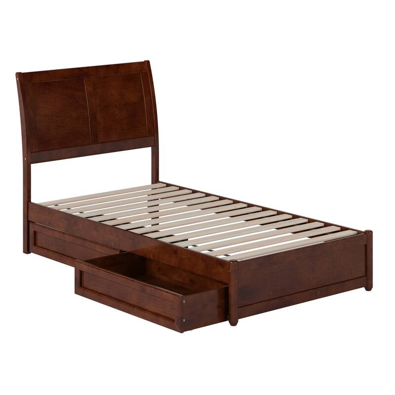 Andorra Platform Bed with Panel Footboard and Storage Drawers