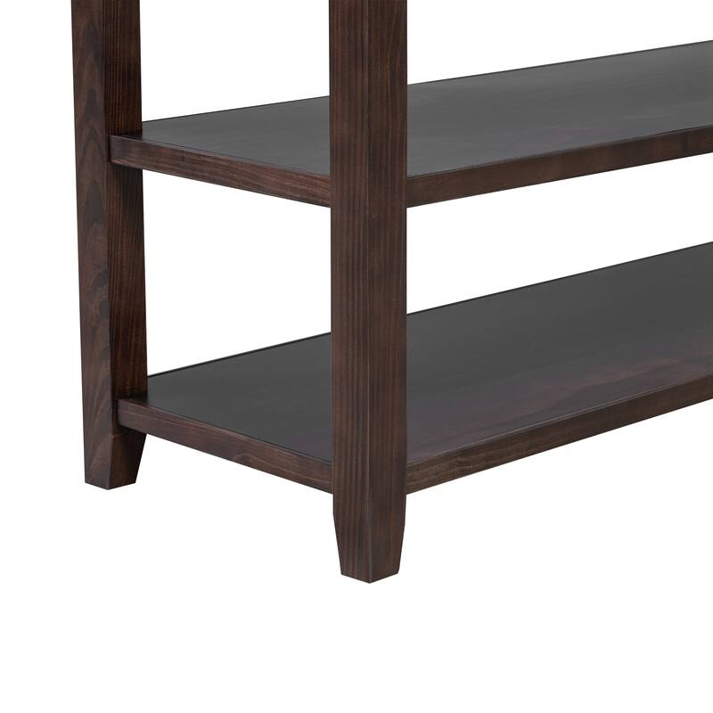 Retro Design Console Table with Two Open Shelves