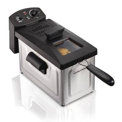 Silver Professional Style Design Hamilton Beach 12-Cup Oil Capacity Deep Fryer Silver Professional Style Design Hamilton Beach 12-Cup Oil Capacity Deep Fryer