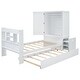 preview thumbnail 12 of 13, Twin Platform Bed with Storage, Pull Out Shelves, Trundle, White