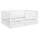 preview thumbnail 58 of 118, Roomfitters Twin Size Wood Daybed with Fence Guardrails, 2 Storage Drawers, Convertible Floor Bed, and Built-In Shelving