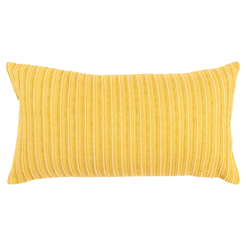 Rizzy Home Tonal Stripe Textured Solid Throw Pillow - Yellow