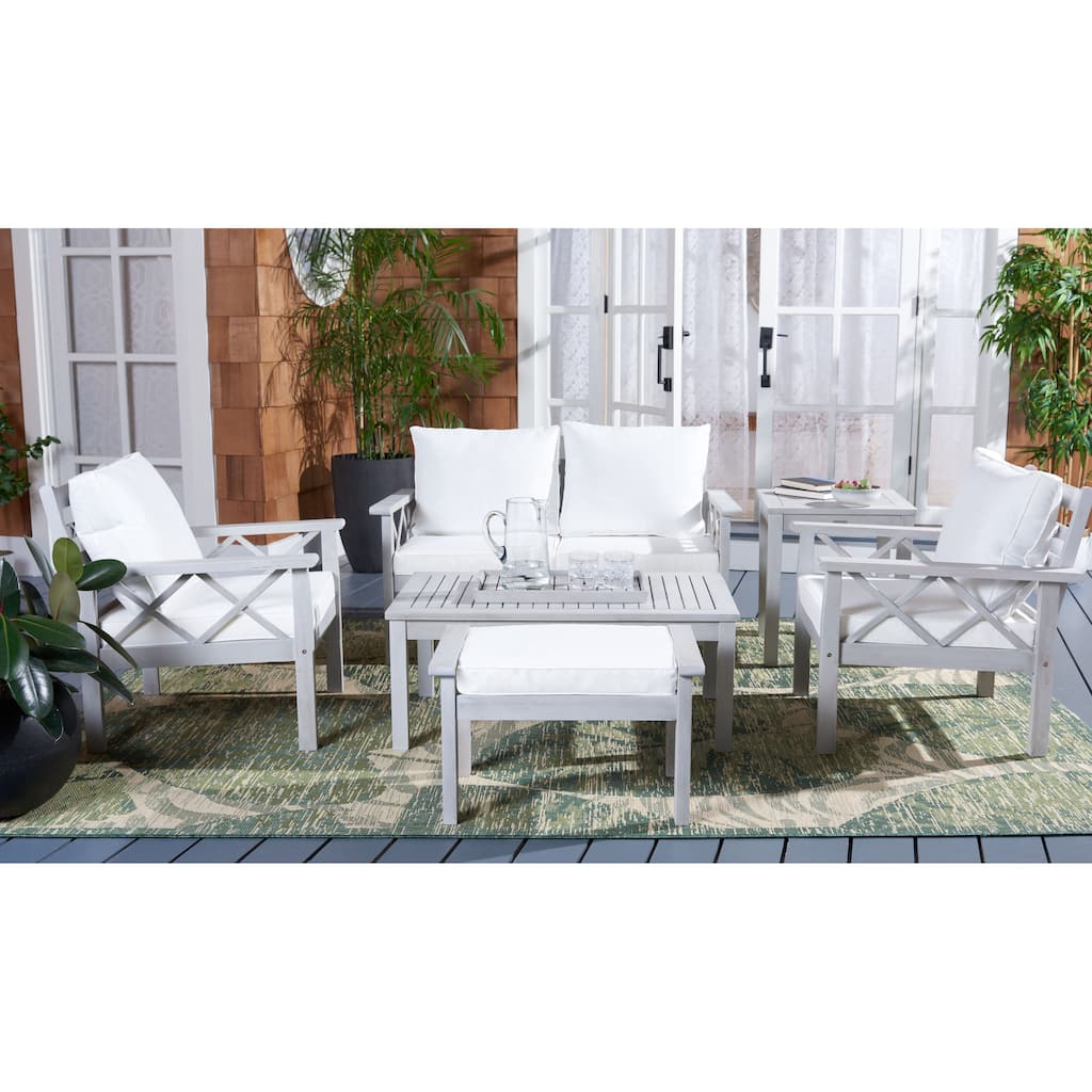 SAFAVIEH Outdoor Unnur 6-Piece Outdoor Set - 344W x 30D x 28H
